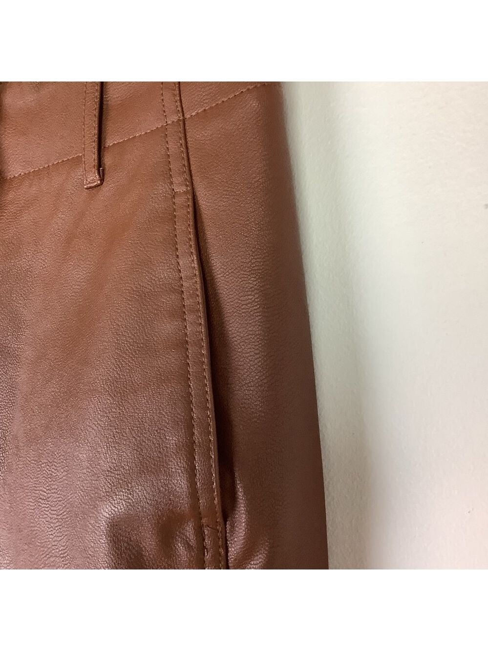 WILFRED ASCENDANT VEGAN LEATHER COGNAC PANTS 00 - Picture 5 of 12